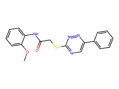 N-(2-methoxyphenyl)-2-[(6-phenyl-1,2,4-triazin-3-yl)sulfanyl]acetamide structure