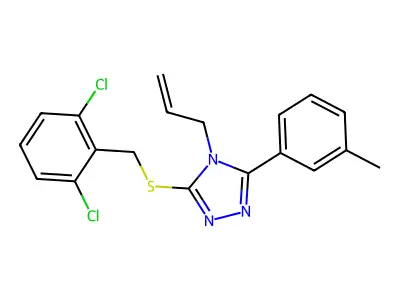 3-[(2,6-dichlorophenyl)methylsulfanyl]-5-(3-methylphenyl)-4-prop-2-enyl-1,2,4-triazole structure
