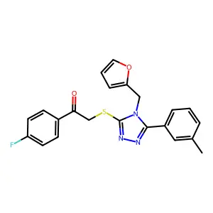 1-(4-fluorophenyl)-2-[[4-(furan-2-ylmethyl)-5-(3-methylphenyl)-1,2,4-triazol-3-yl]sulfanyl]ethanone structure