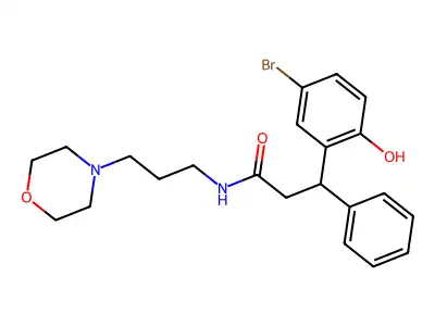 3-(5-bromo-2-hydroxyphenyl)-N-(3-morpholin-4-ylpropyl)-3-phenylpropanamide structure