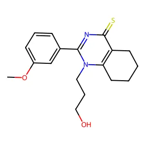 1-(3-hydroxypropyl)-2-(3-methoxyphenyl)-5,6,7,8-tetrahydroquinazoline-4(1H)-thione structure
