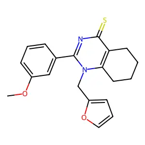1-(furan-2-ylmethyl)-2-(3-methoxyphenyl)-5,6,7,8-tetrahydroquinazoline-4(1H)-thione structure