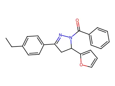 [5-(4-Ethylphenyl)-3-(furan-2-yl)-3,4-dihydropyrazol-2-yl]-phenylmethanone structure