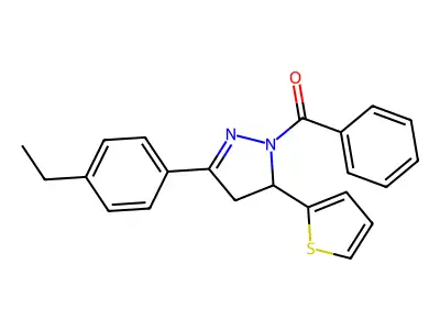 [5-(4-Ethylphenyl)-3-thiophen-2-yl-3,4-dihydropyrazol-2-yl]-phenylmethanone structure