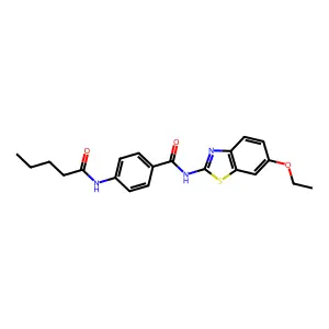 N-(6-ethoxy-1,3-benzothiazol-2-yl)-4-(pentanoylamino)benzamide structure