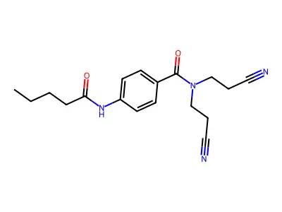 N,N-bis(2-cyanoethyl)-4-(pentanoylamino)benzamide structure
