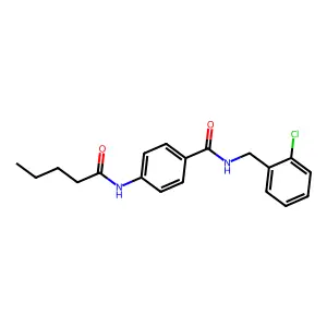 N-[(2-chlorophenyl)methyl]-4-(pentanoylamino)benzamide structure