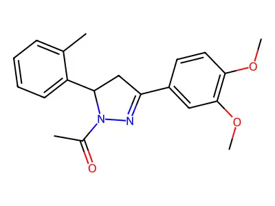 1-[5-(3,4-Dimethoxyphenyl)-3-(2-methylphenyl)-3,4-dihydropyrazol-2-yl]ethanone structure
