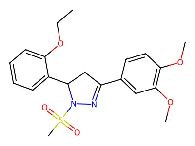 3-(3,4-dimethoxyphenyl)-5-(2-ethoxyphenyl)-1-(methylsulfonyl)-4,5-dihydro-1H-pyrazole structure