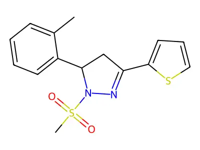 3-(2-Methylphenyl)-2-methylsulfonyl-5-thiophen-2-yl-3,4-dihydropyrazole structure
