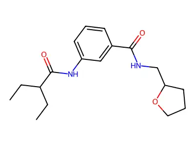 3-(2-ethylbutanoylamino)-N-(oxolan-2-ylmethyl)benzamide structure