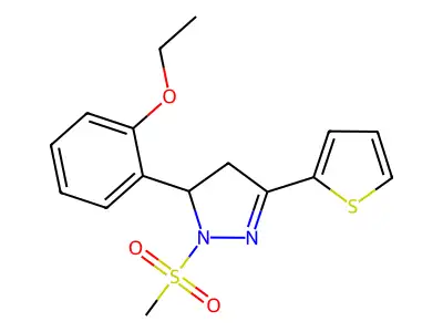 3-(2-Ethoxyphenyl)-2-methylsulfonyl-5-thiophen-2-yl-3,4-dihydropyrazole structure