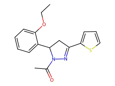 1-[3-(2-Ethoxyphenyl)-5-thiophen-2-yl-3,4-dihydropyrazol-2-yl]ethanone structure