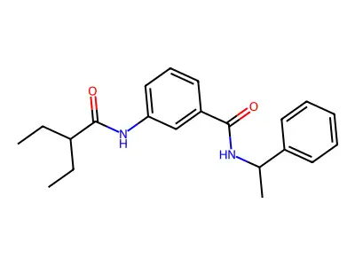 3-[(2-ethylbutanoyl)amino]-N-(1-phenylethyl)benzamide structure