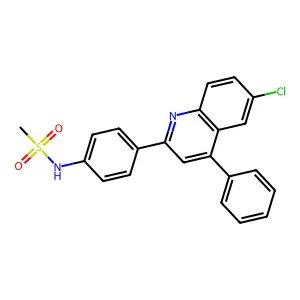 N-[4-(6-chloro-4-phenylquinolin-2-yl)phenyl]methanesulfonamide structure