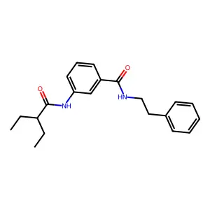 3-[(2-ethylbutanoyl)amino]-N-(2-phenylethyl)benzamide structure