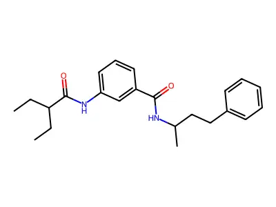 3-(2-ethylbutanoylamino)-N-(4-phenylbutan-2-yl)benzamide structure