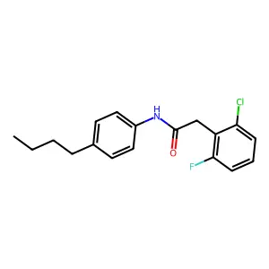 N-(4-butylphenyl)-2-(2-chloro-6-fluorophenyl)acetamide structure