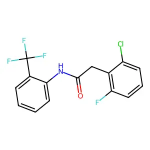 2-(2-chloro-6-fluorophenyl)-N-[2-(trifluoromethyl)phenyl]acetamide structure