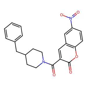 3-(4-benzylpiperidine-1-carbonyl)-6-nitro-2H-chromen-2-one structure