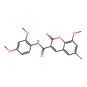 6-bromo-N-(2,4-dimethoxyphenyl)-8-methoxy-2-oxo-2H-chromene-3-carboxamide structure