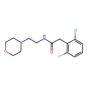 2-(2-chloro-6-fluorophenyl)-N-(2-morpholin-4-ylethyl)acetamide structure