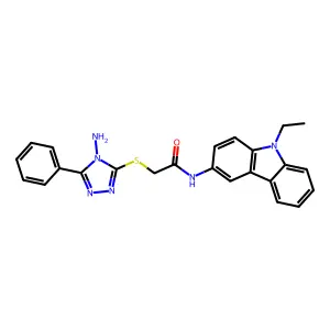 2-(4-amino-5-phenyl(1,2,4-triazol-3-ylthio))-N-(9-ethylcarbazol-3-yl)acetamide structure