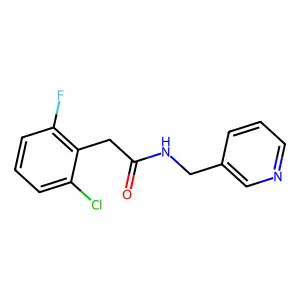 2-(2-chloro-6-fluorophenyl)-N-(pyridin-3-ylmethyl)acetamide structure