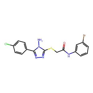 2-[4-amino-5-(4-chlorophenyl)(1,2,4-triazol-3-ylthio)]-N-(3-bromophenyl)acetam ide structure