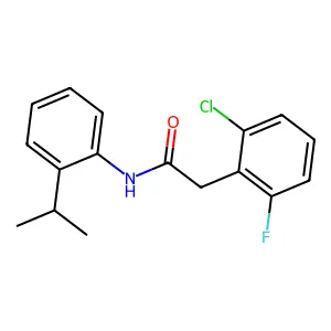 2-(2-chloro-6-fluorophenyl)-N-(2-propan-2-ylphenyl)acetamide structure
