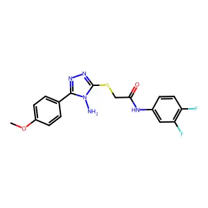 2-[4-amino-5-(4-methoxyphenyl)(1,2,4-triazol-3-ylthio)]-N-(3,4-difluorophenyl) acetamide structure