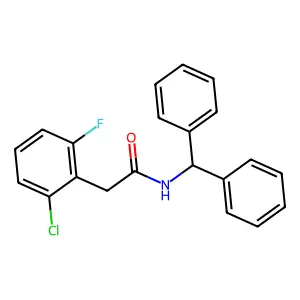 N-benzhydryl-2-(2-chloro-6-fluorophenyl)acetamide structure