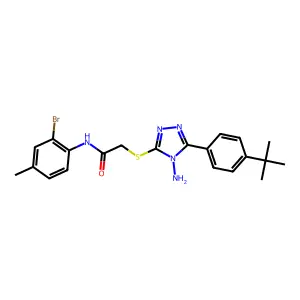 2-{[4-amino-5-(4-tert-butylphenyl)-4H-1,2,4-triazol-3-yl]sulfanyl}-N-(2-bromo-4-methylphenyl)acetamide structure