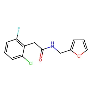 2-(2-chloro-6-fluorophenyl)-N-(furan-2-ylmethyl)acetamide structure