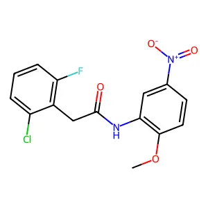 2-(2-chloro-6-fluorophenyl)-N-(2-methoxy-5-nitrophenyl)acetamide structure