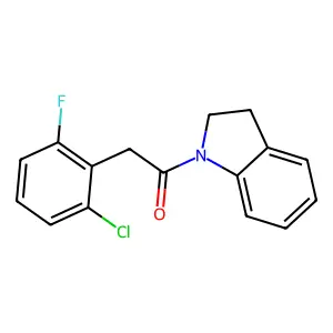 2-(2-Chloro-6-fluorophenyl)-1-(2,3-dihydroindol-1-yl)ethanone structure
