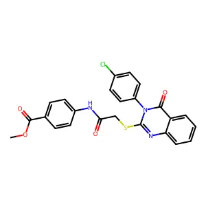 ME 4-((((3-(4-CL-PH)-4-Oxo-3,4-dihydro-2-quinazolinyl)thio)acetyl)amino)benzoate structure