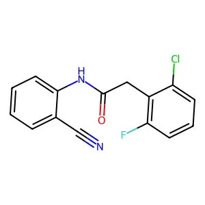 2-(2-chloro-6-fluorophenyl)-N-(2-cyanophenyl)acetamide structure