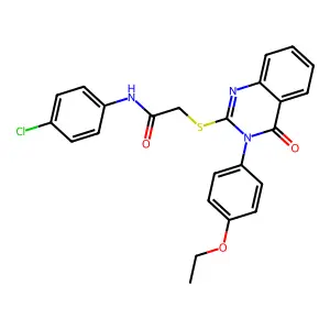 N-(4-chlorophenyl)-2-[3-(4-ethoxyphenyl)-4-oxoquinazolin-2-yl]sulfanylacetamide structure
