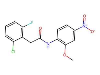 2-(2-chloro-6-fluorophenyl)-N-(2-methoxy-4-nitrophenyl)acetamide structure