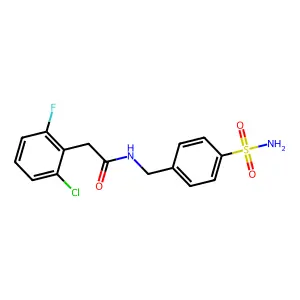 2-(2-chloro-6-fluorophenyl)-N-[(4-sulfamoylphenyl)methyl]acetamide structure