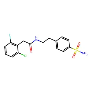 2-(2-chloro-6-fluorophenyl)-N-[2-(4-sulfamoylphenyl)ethyl]acetamide structure