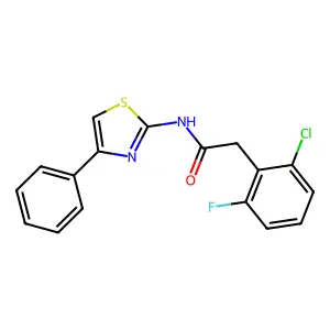 2-(2-chloro-6-fluorophenyl)-N-(4-phenyl-1,3-thiazol-2-yl)acetamide structure