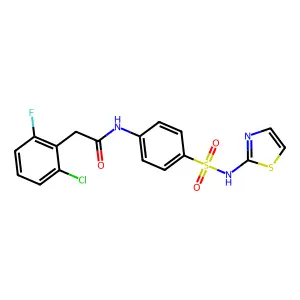2-(2-chloro-6-fluorophenyl)-N-[4-(1,3-thiazol-2-ylsulfamoyl)phenyl]acetamide structure