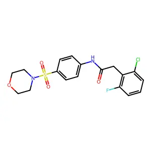 2-(2-chloro-6-fluorophenyl)-N-(4-morpholin-4-ylsulfonylphenyl)acetamide structure