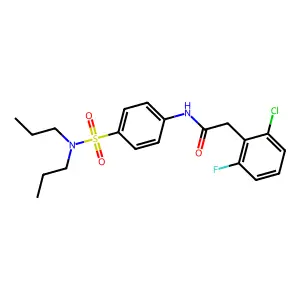 2-(2-chloro-6-fluorophenyl)-N-[4-(dipropylsulfamoyl)phenyl]acetamide structure