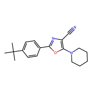 2-(4-Tert-butylphenyl)-5-piperidin-1-yl-1,3-oxazole-4-carbonitrile structure
