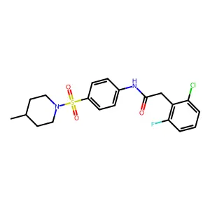 2-(2-chloro-6-fluorophenyl)-N-[4-(4-methylpiperidin-1-yl)sulfonylphenyl]acetamide structure