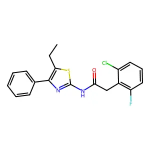 2-(2-chloro-6-fluorophenyl)-N-(5-ethyl-4-phenyl-1,3-thiazol-2-yl)acetamide structure