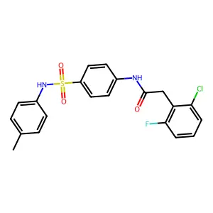 2-(2-chloro-6-fluorophenyl)-N-[4-[(4-methylphenyl)sulfamoyl]phenyl]acetamide structure